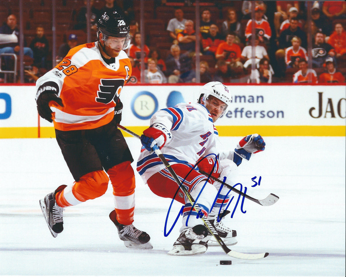 Autographed  DAVID DESHARNAIS 8X10 New York Rangers Photo