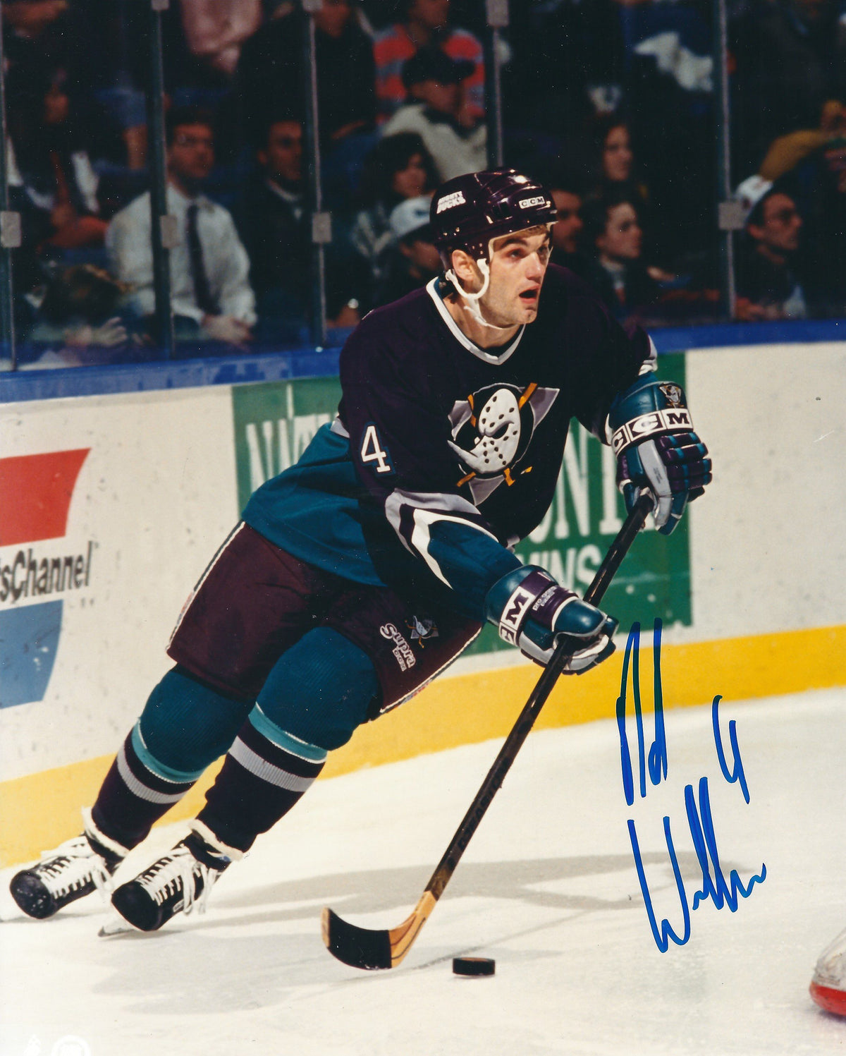 Autographed DAVID WILLIAMS 8X10 Anaheim Ducks Photo