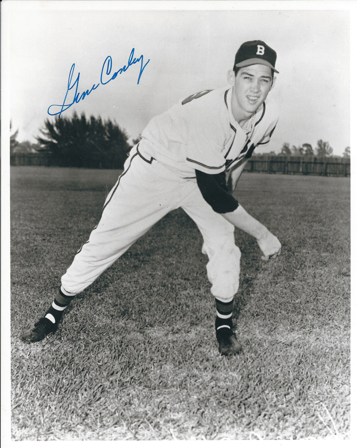 AUTOGRAPHED GENE CONLEY 8X10 Milwaukee Braves Photo