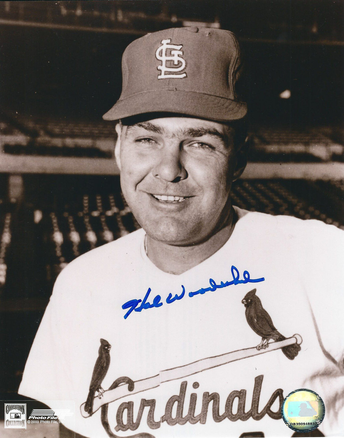 AUTOGRAPHED HAL WOODESHICK 8x10 St. Louis Cardinals