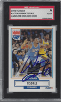 Autographed 1990-91 Fleer Wayman Tisdale Sacramento Kings #167 SGC Slabbed