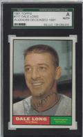 Autographed 1961 Topps Dale Long Washington Senators #117 SGC Slabbed