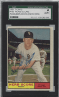 Autographed 1961 Topps Herb Score Chicago White Sox #185 SGC Slabbed