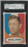 Autographed 1961 Topps Mickey Vernon Washington Senators #134 SGC Slabbed