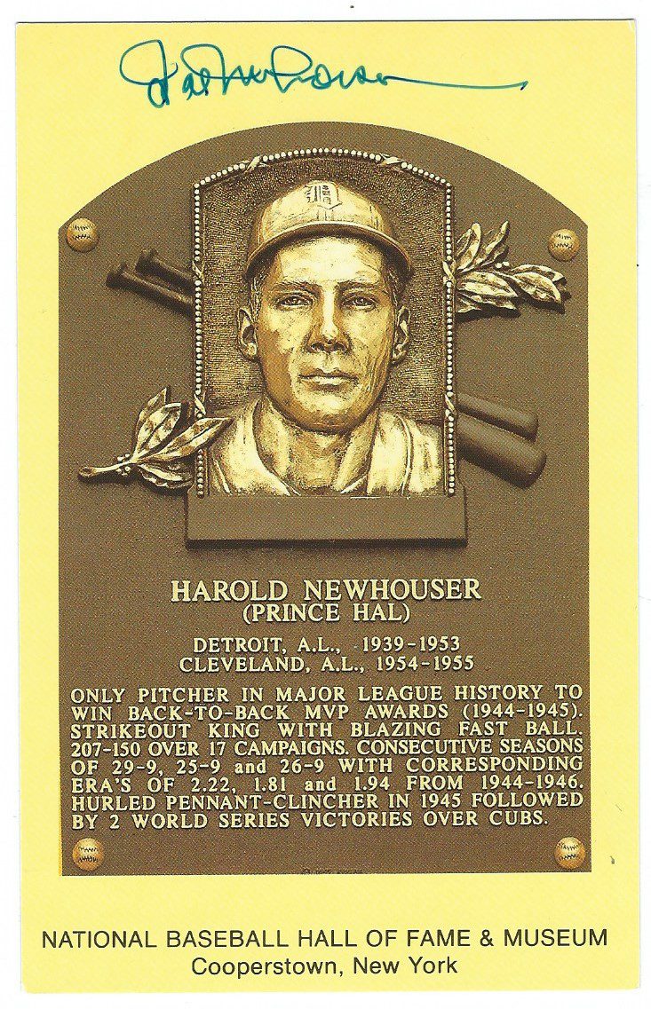 Hal Newhouser Hall of Fame Gold Plaque