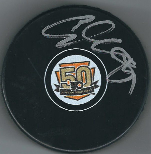 Autographed SAM GAGNER Philadelphia Flyers 50th Anniversary Hockey Puck