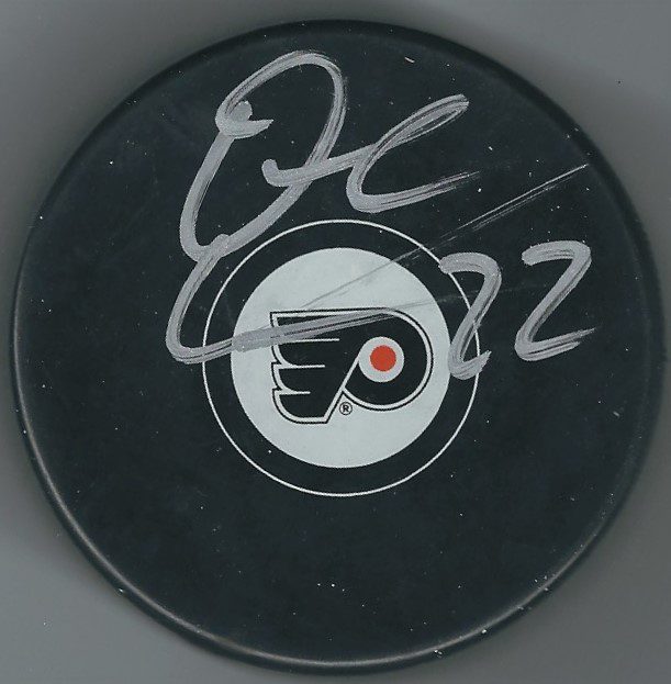 Autographed DALE WEISE Philadelphia Flyers Hockey Puck