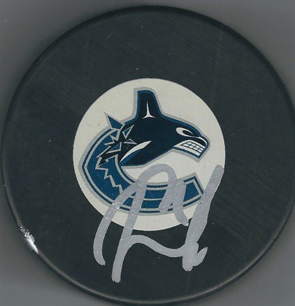 Autographed LOUI ERIKSSON Vancouver Canucks Hockey Puck