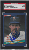 Autographed 1986 Donruss Wade Boggs Boston Red Sox #371 SGC Slabbed
