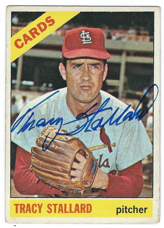 Autographed TRACY STALLARD 1966 Topps Card