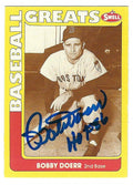 Autographed BOBBY DOERR 1991 Swell Baseball Great Card
