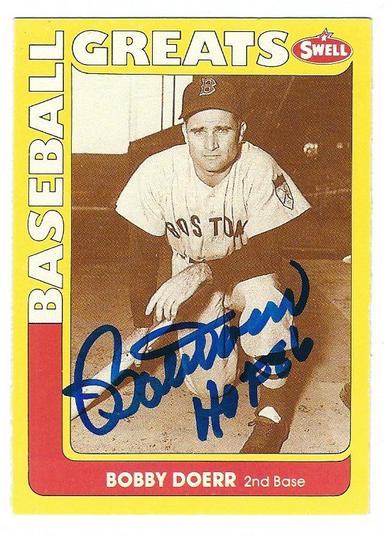 Autographed BOBBY DOERR 1991 Swell Baseball Great Card
