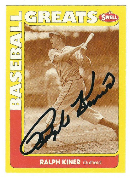 Autographed RALPH KINER 1991 Swell Baseball Great Card