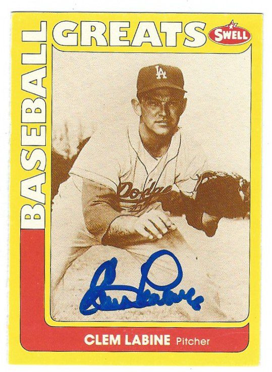 Autographed CLEM LABINE 1991 Swell Baseball Great Card