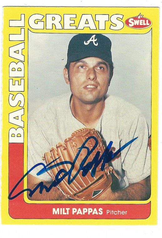 Autographed MILT PAPPAS 1991 Swell Baseball Great Card