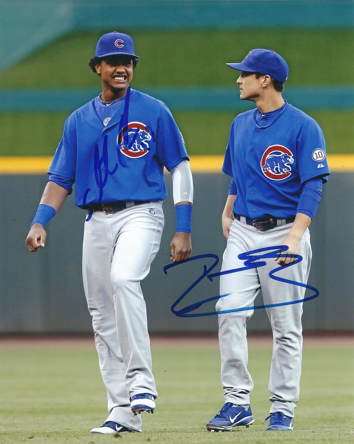 AUTOGRAPHED STARLIN CASTRO & DARWIN BARNEY 8X10 Chicago Cubs Photo