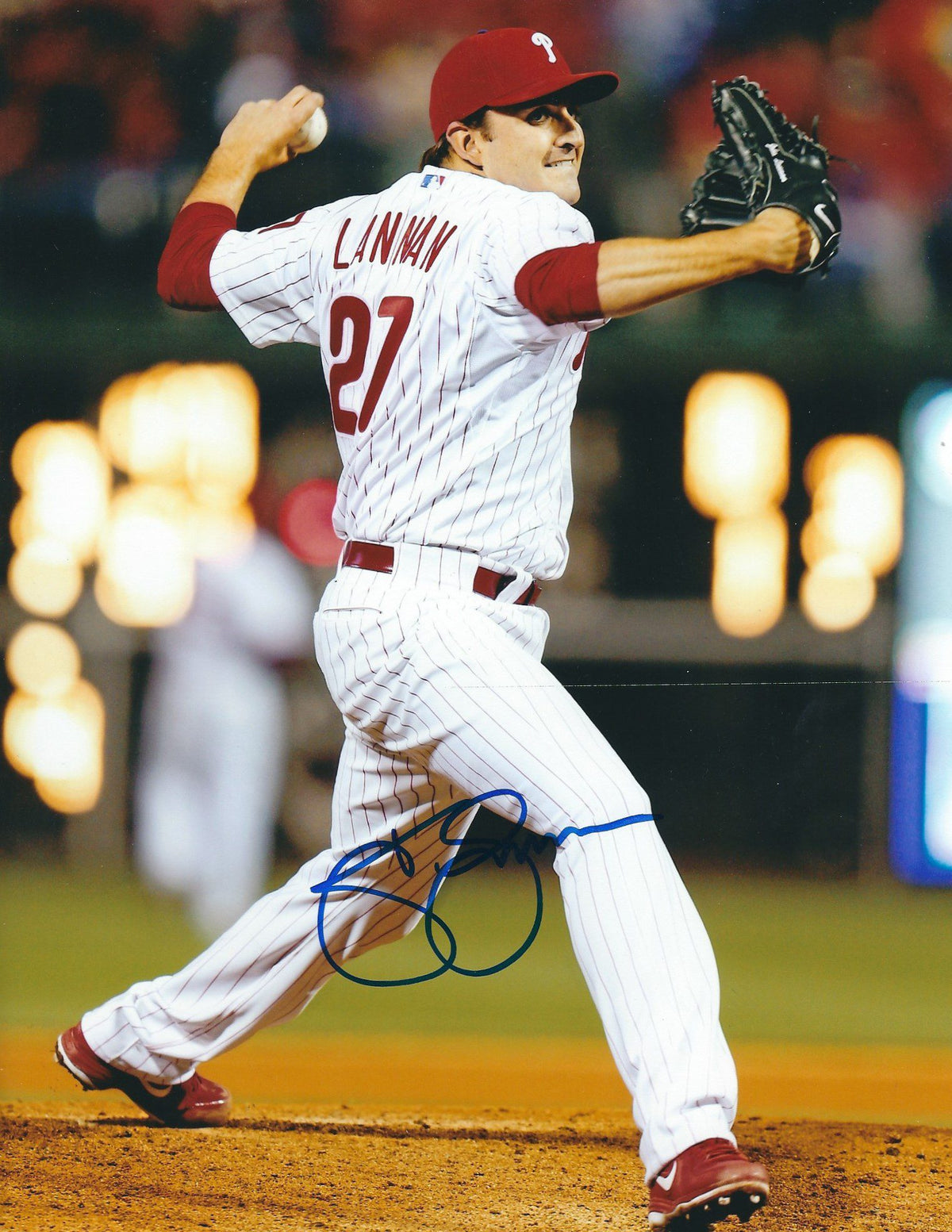 AUTOGRAPHED JOHN LANNAN 8X10 Philadelphia Phillies Photo