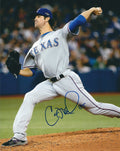 AUTOGRAPHED COLE HAMELS 8X10 Texas Rangers Photo