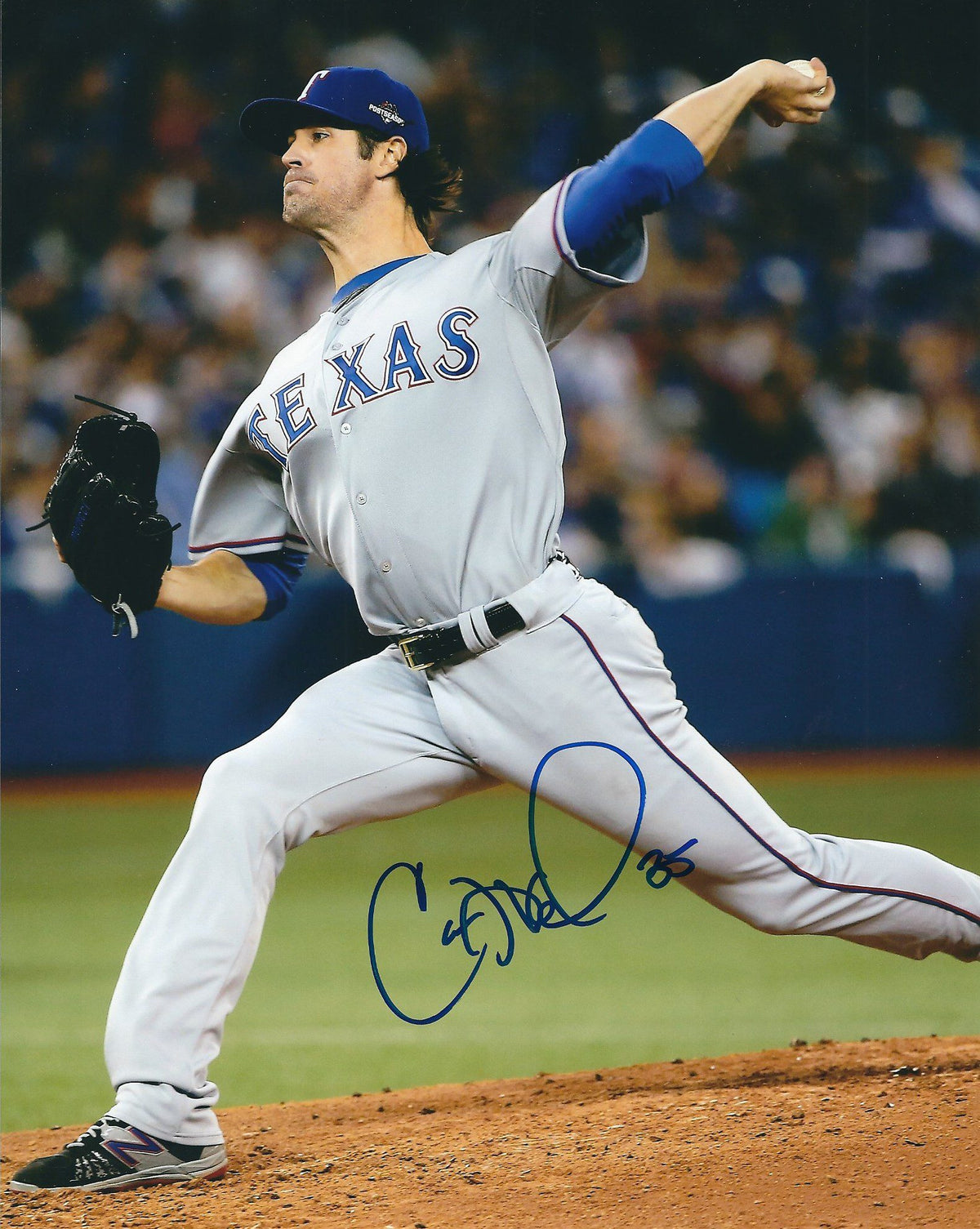 AUTOGRAPHED COLE HAMELS 8X10 Texas Rangers Photo