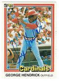 Autographed GEORGE HENDRICK  1981 Donruss Card