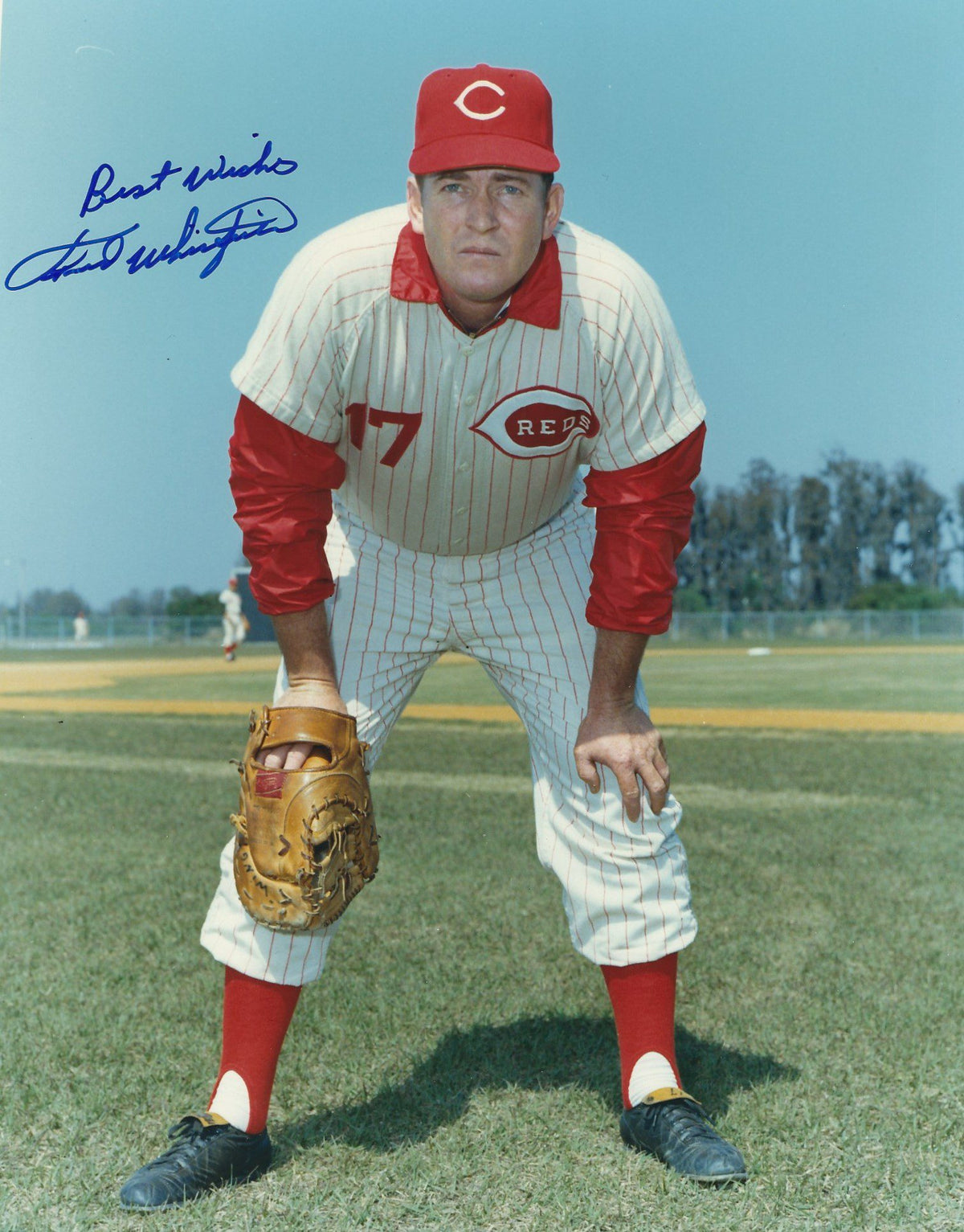 AUTOGRAPHED FRED WHITFIELD 8X10 Cincinnati Reds Photo