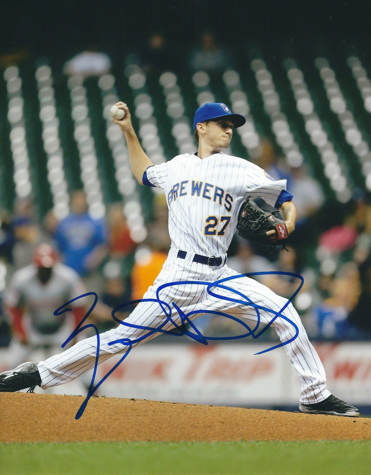 AUTOGRAPHED ZACH DAVIES 8X10 Milwaukee Brewers Photo