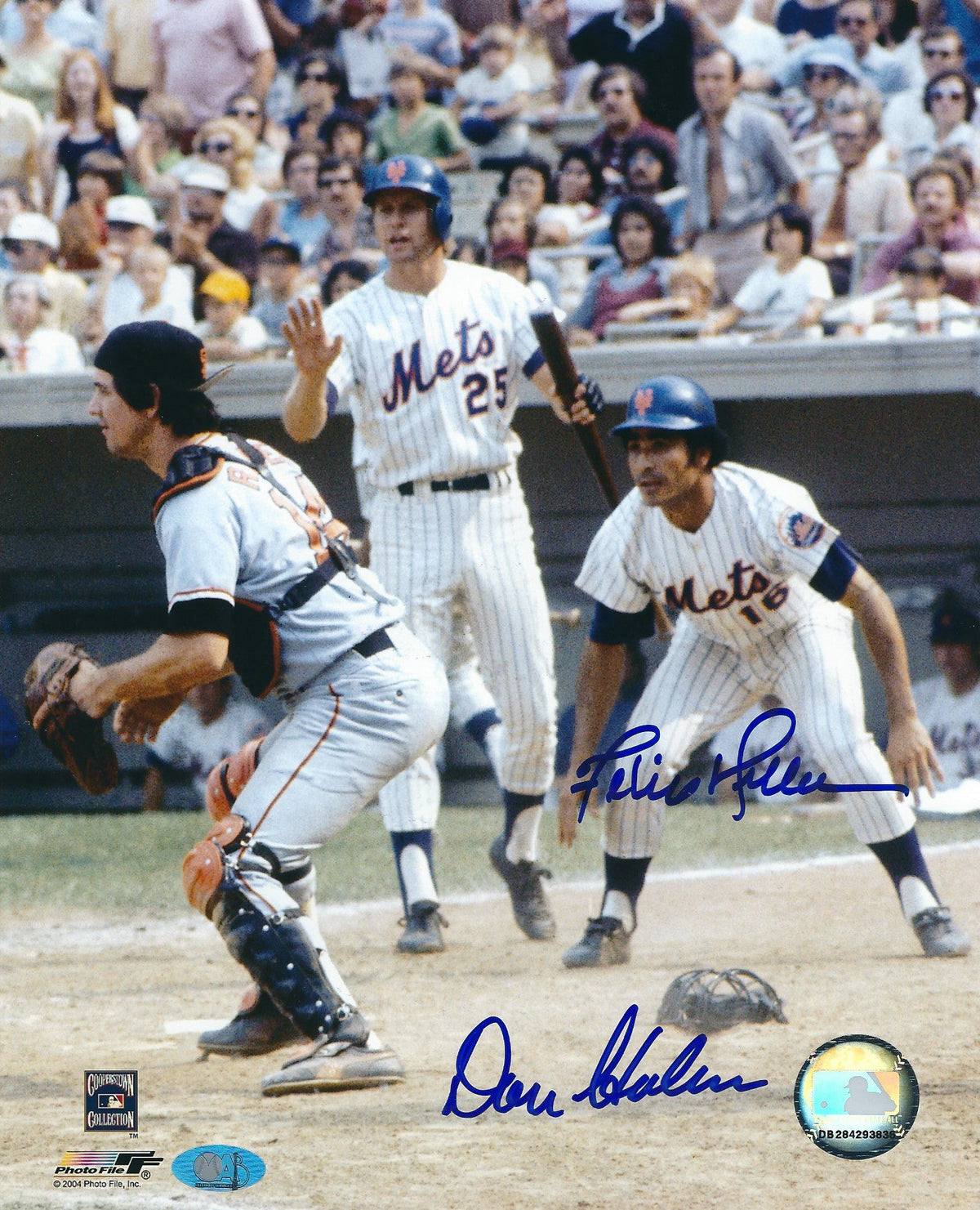 AUTOGRAPHED DON HAHN & FELIX MILLAN 8x10 New York Mets photo