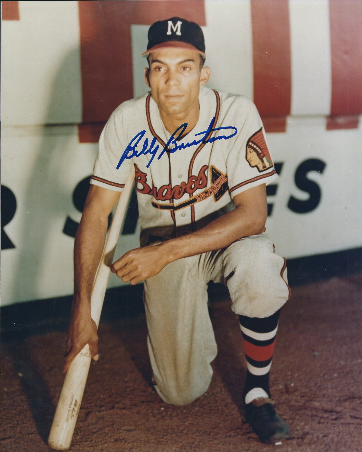 AUTOGRAPHED BILLY BRUTON 8X10 Milwaukee Braves photo