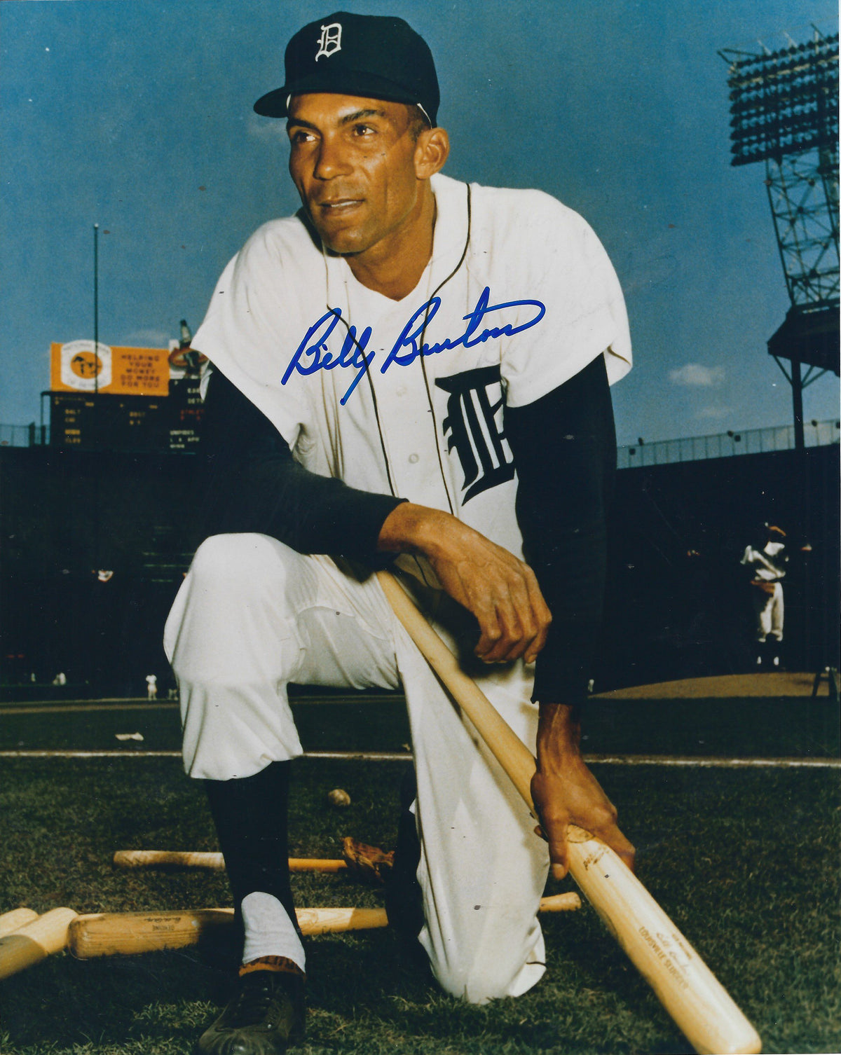 AUTOGRAPHED BILLY BRUTON 8X10 Detroit Tigers Photo