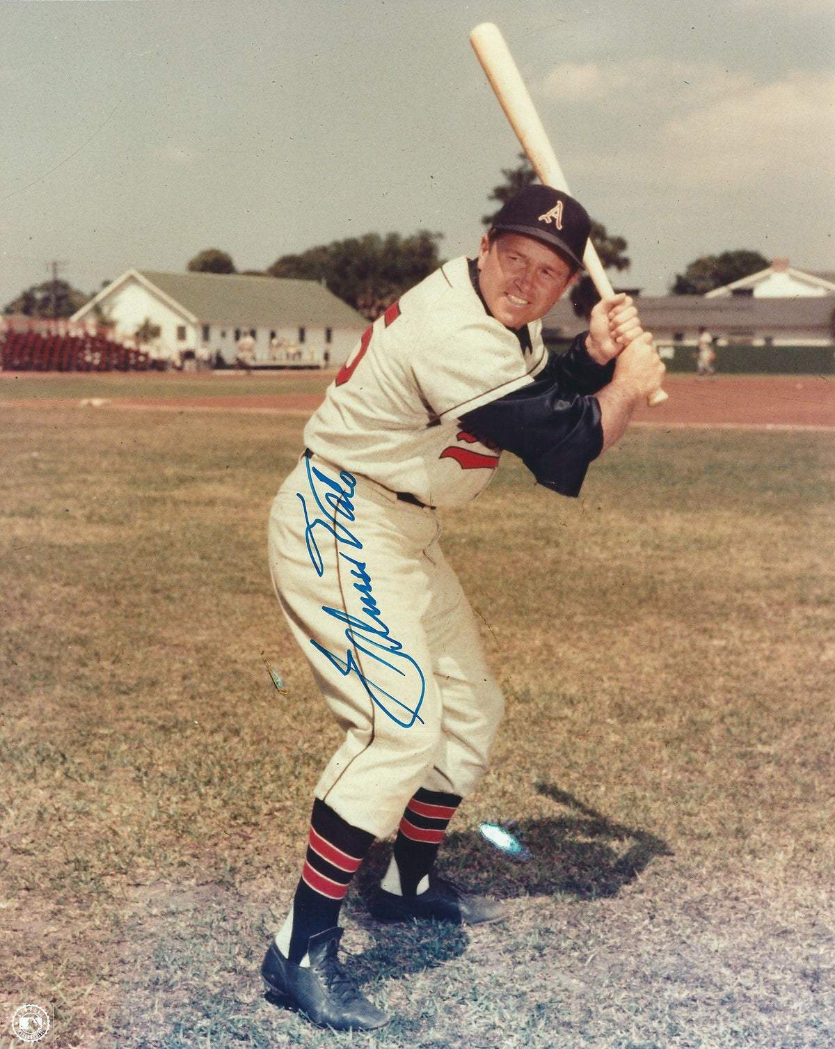 AUTOGRAPHED ELMER VALO 8X10 Kansas City A's Photo