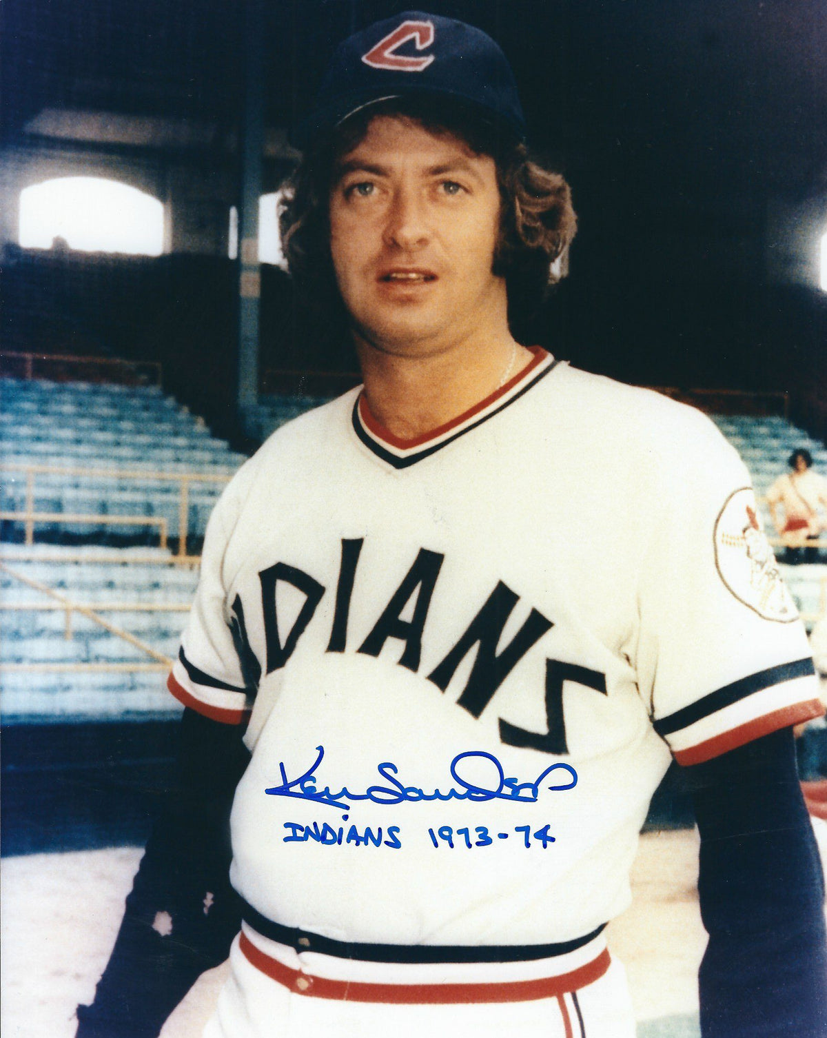 AUTOGRAPHED KEN SANDERS 8X10 Cleveland Indians Photo