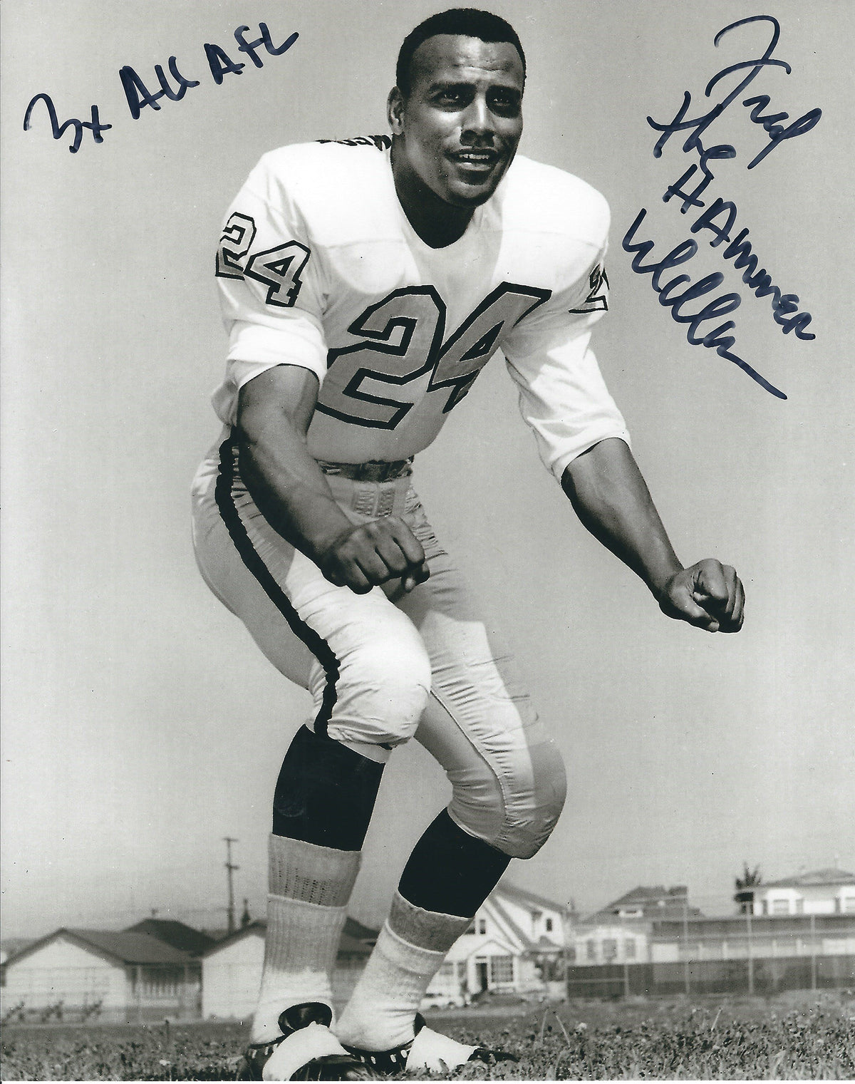 Autographed FRED "THE HAMMER" WILLIAMSON 8X10 Oakland Raiders photo
