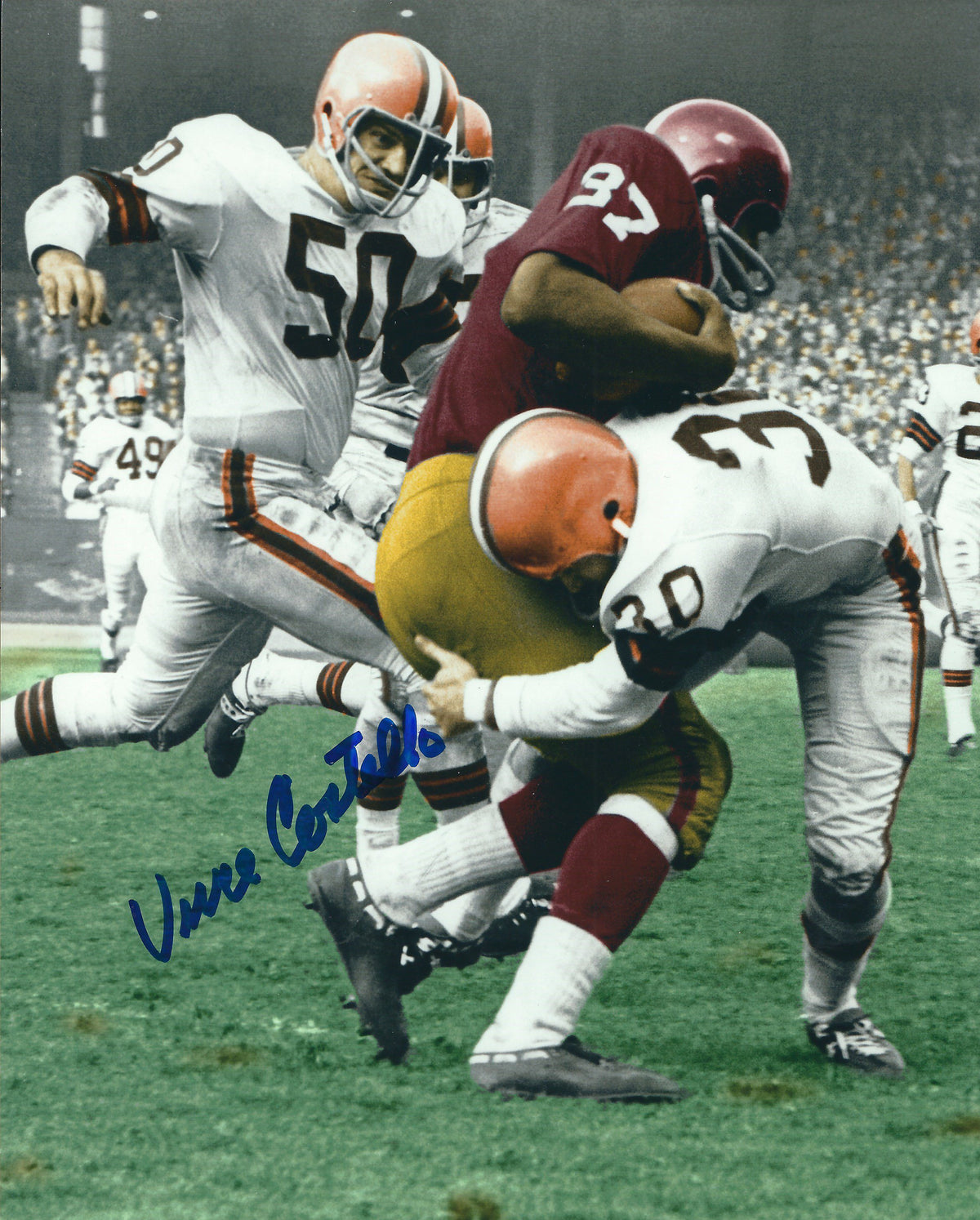 Autographed VINCE COSTELLO 8X10 Cleveland Browns Photo