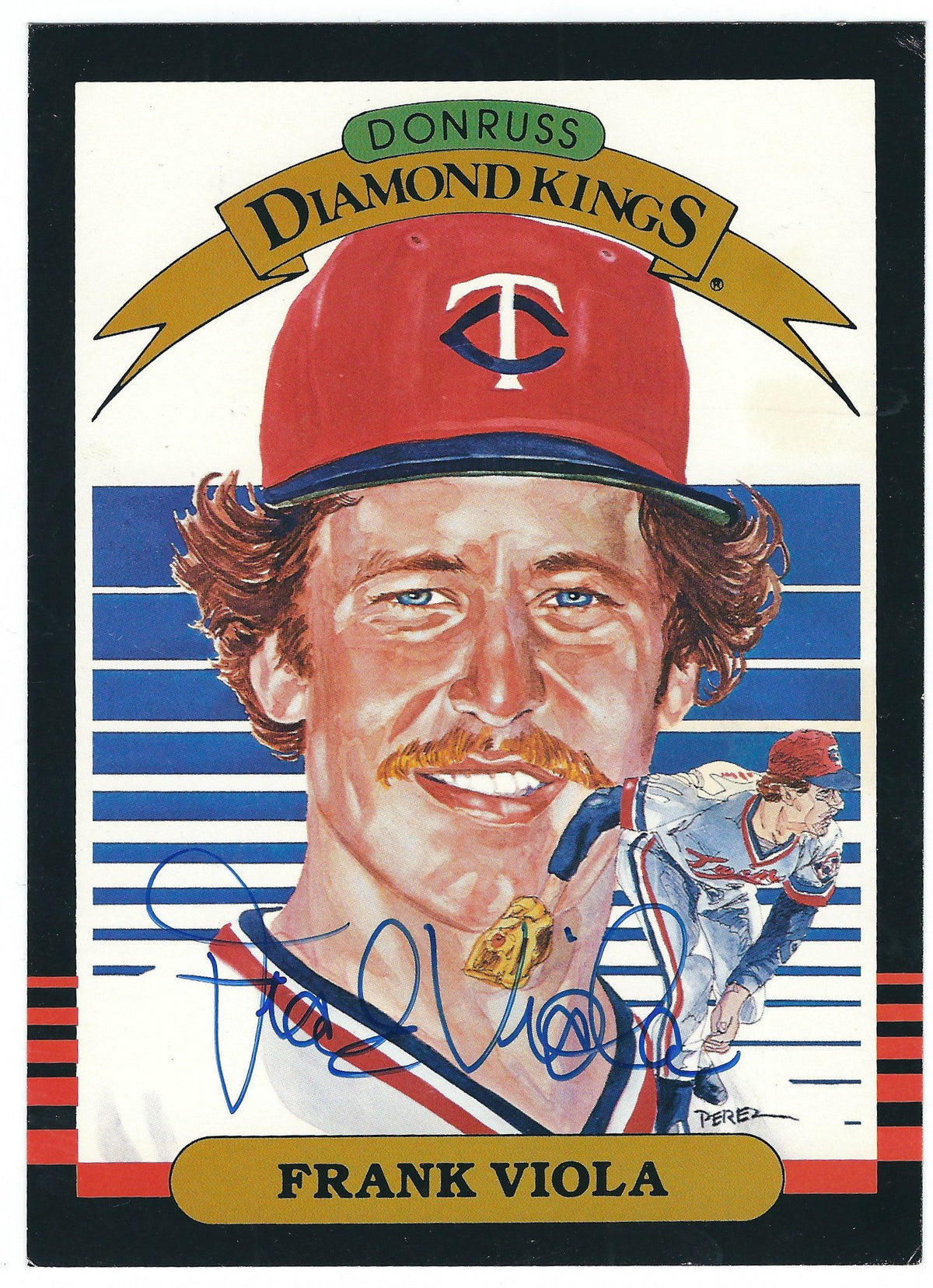 Autographed FRANK VIOLA 1985 5X7 Donruss Diamond King