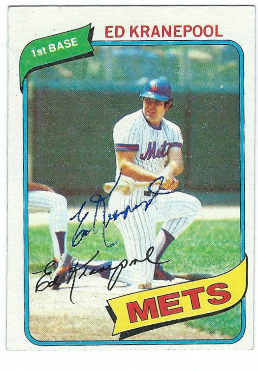 Autographed ED KRANEPOOL 1980 Topps Card
