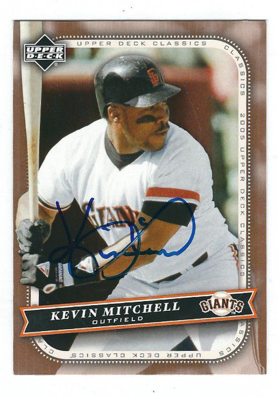 Autographed KEVIN MITCHELL 2005 UPPER DECK CLASSICS CARD