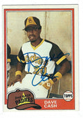 Autographed DAVE CASH San Diego Padres 1981 Topps Card
