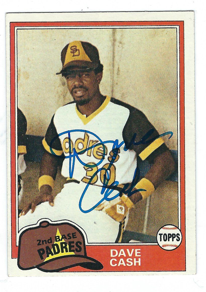 Autographed DAVE CASH San Diego Padres 1981 Topps Card