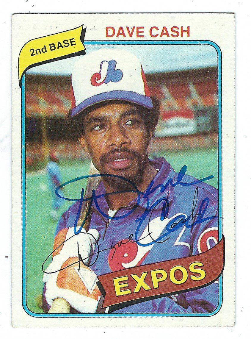 Autographed DAVE CASH 1980 Topps Card