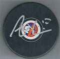 Autographed ALAN QUINE New York Islanders Hockey Puck