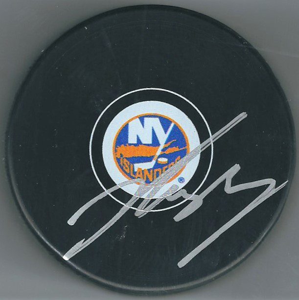 Autographed JOSHUA HO-SANG New York Islanders Hockey Puck