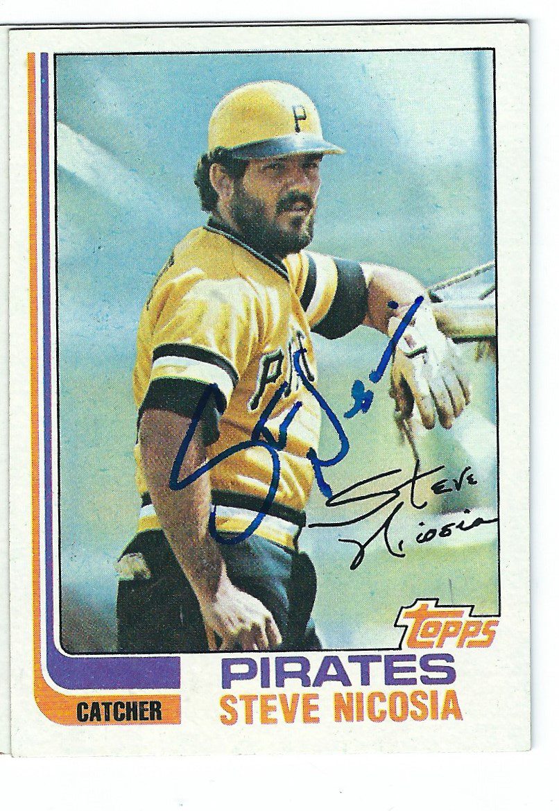Autographed STEVE NICOSIA Pittsburgh Pirates 1982 Topps Card