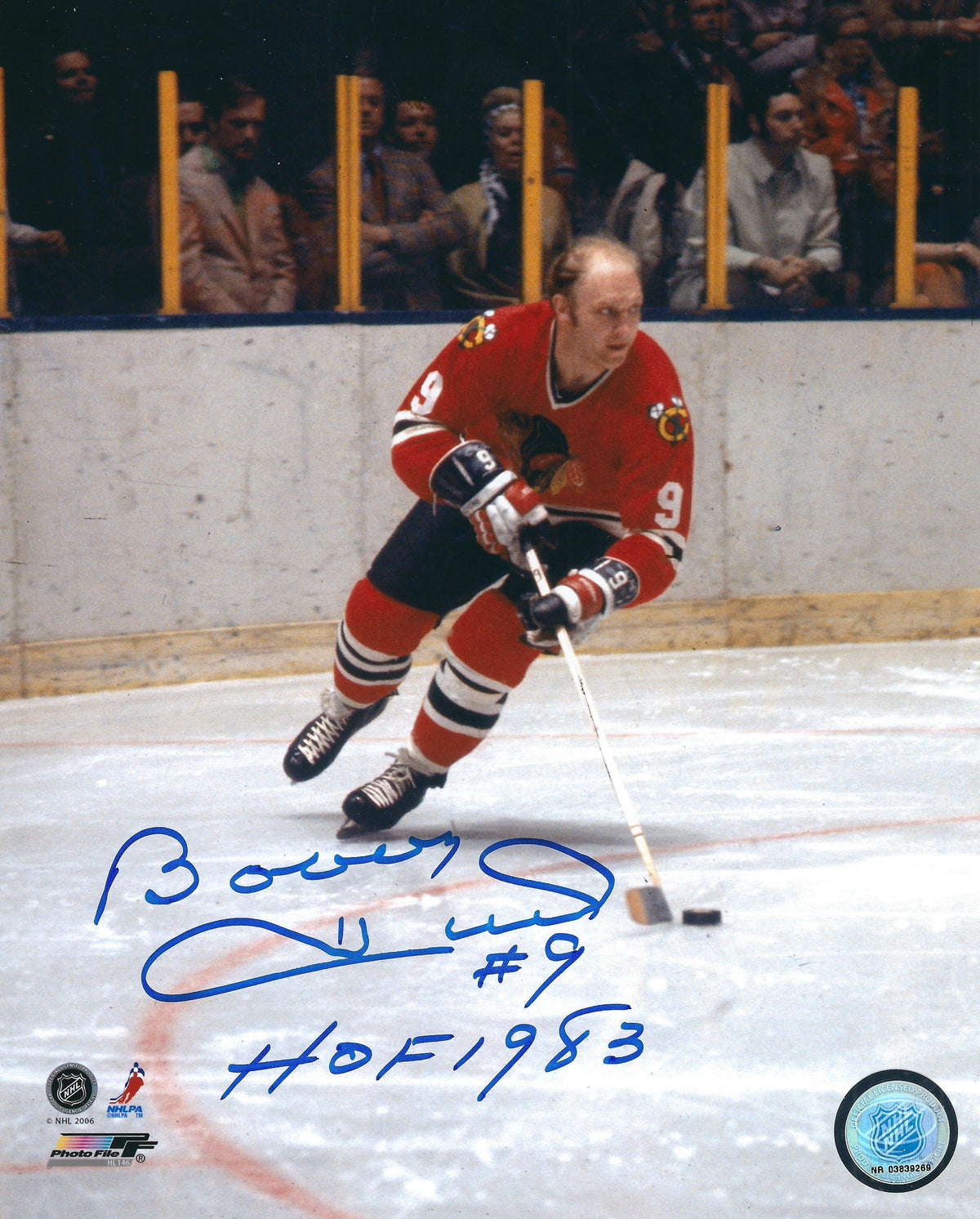 Autographed Bobby Hull 8x10 Chicago Blackhawks photo