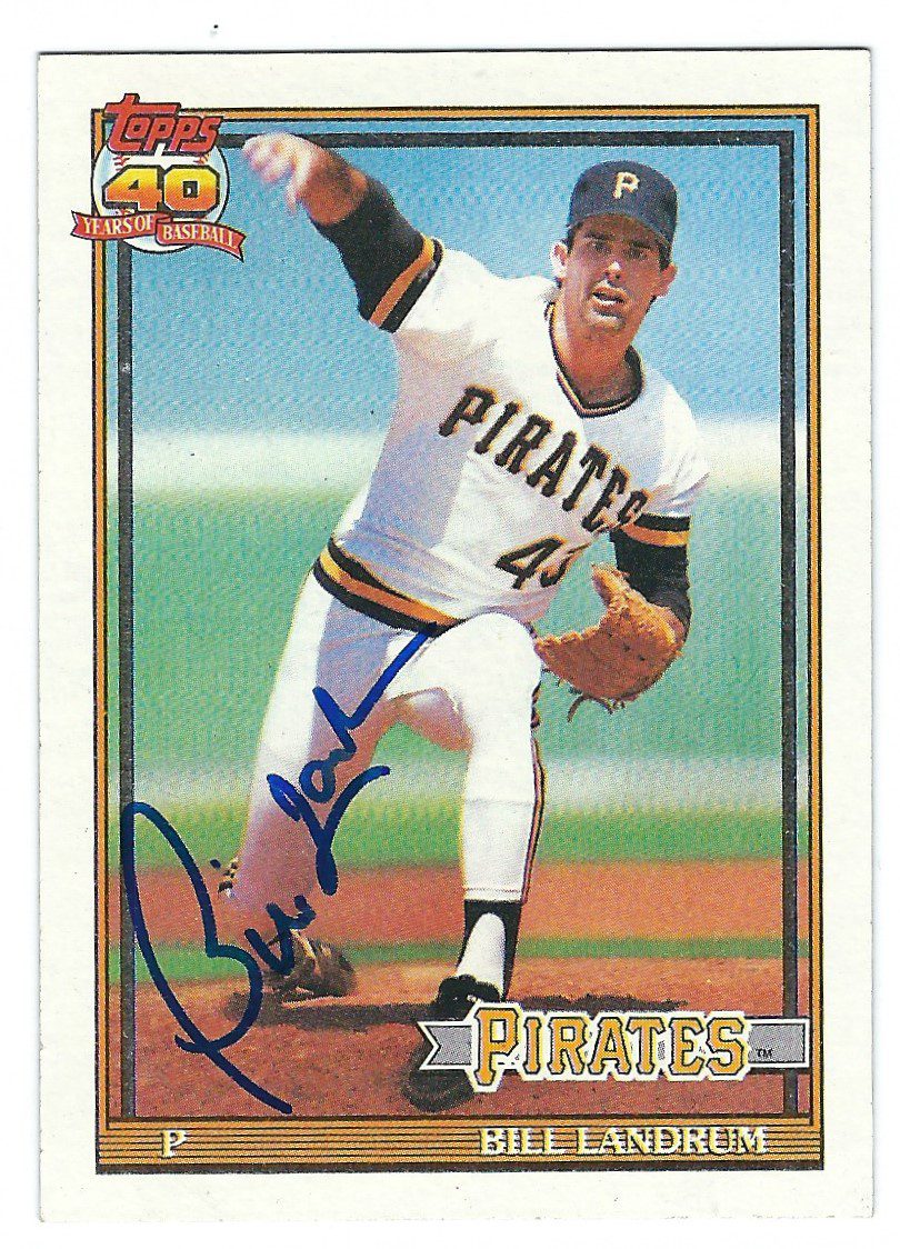 Autographed BILL LANDRUM 1991 TOPPS Card