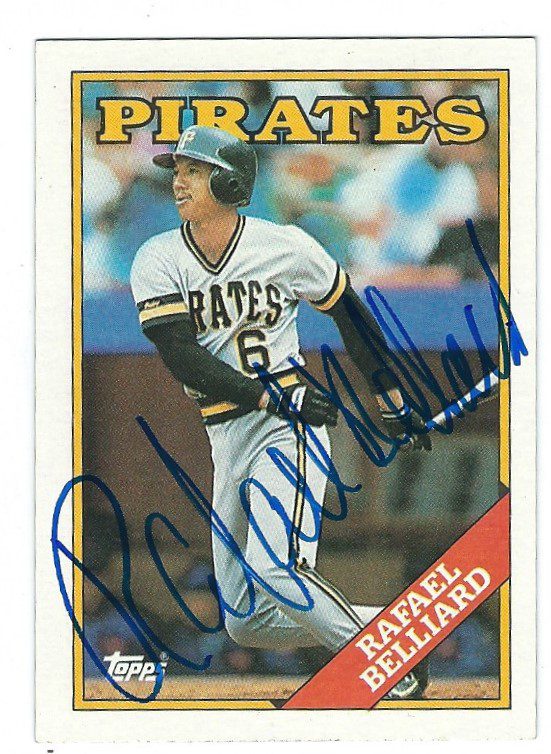 Autographed RAFAEL BELLIARD 1988 Topps Card