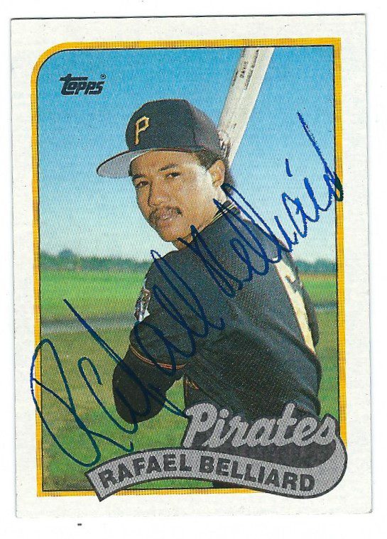 Autographed RAFAEL BELLIARD 1989 Topps Card