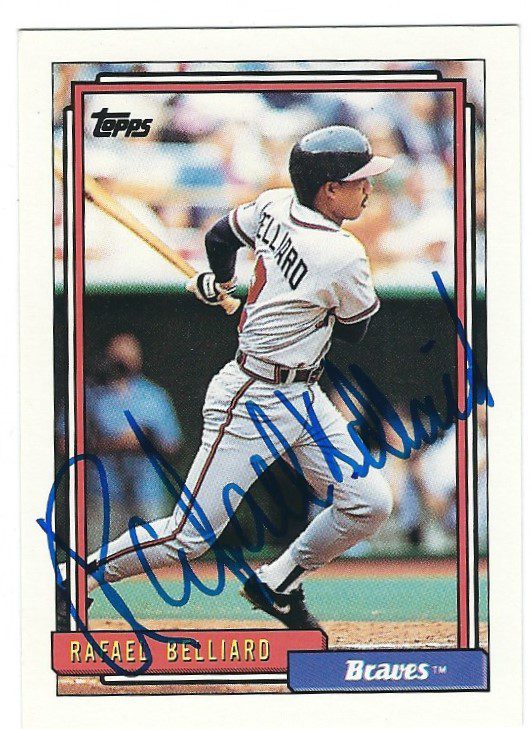 Autographed RAFAEL BELLIARD 1992 Topps Card