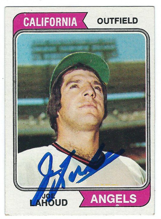 Autographed JOE LAHOUD California Angels 1974 Topps  Card