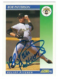 Autographed BOB PATTERSON 1992 Score Baseball Card