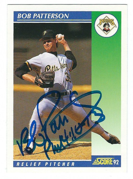 Autographed BOB PATTERSON 1992 Score Baseball Card